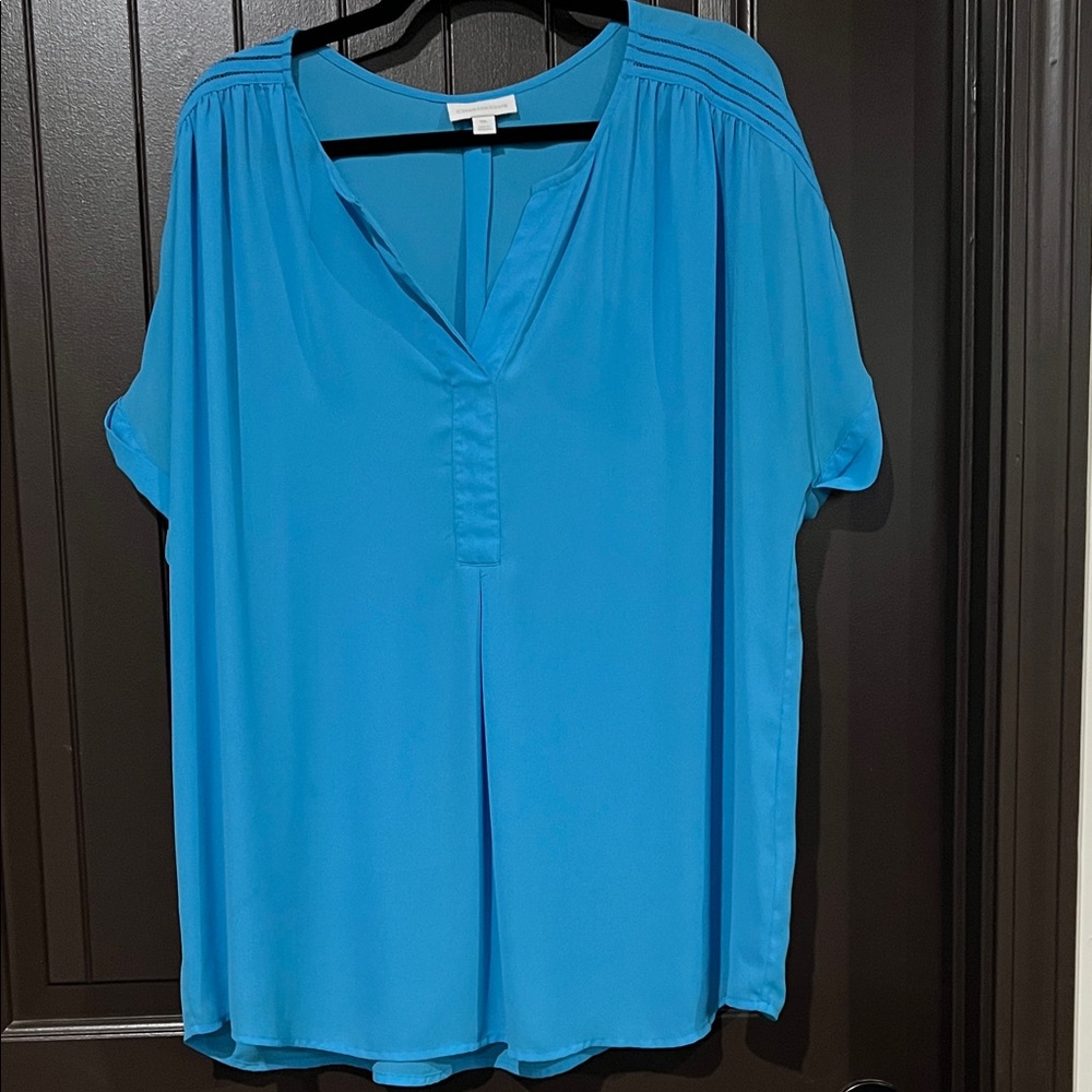 Charter Club Sky Blue V-Neck Blouse